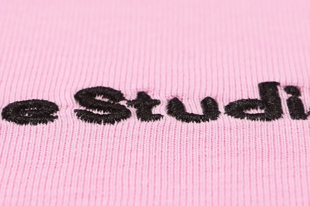 Acne Studios 2026 New Arrival logo Same Style t 100％ 32 ：Pink Size：XS S M L